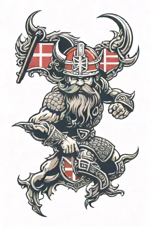 denmark flag,vikings tattoo design idea