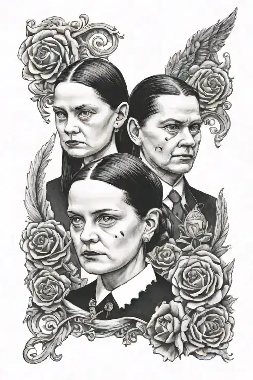 Wednesday Addams tattoo design idea
