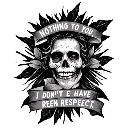 and needo a tattoo with words nothing to you, I don't even have respect tattoo design idea