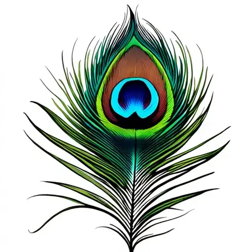 peacock feather quill scrawling tattoo design idea