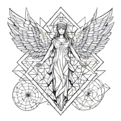 angel numerology tattoo design idea