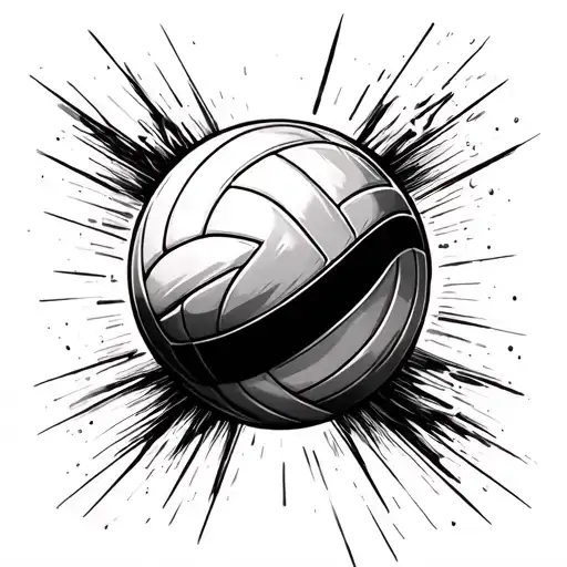 I would like a tattoo design featuring a volleyball that appears to be beneath the skin, visible through a realistic ski tattoo design idea