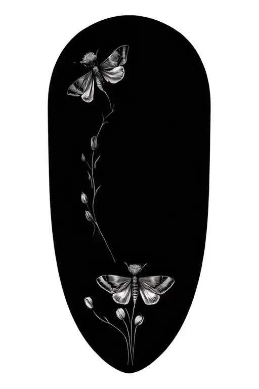 The main motif will be a moth and wolf poppies around her tattoo design idea