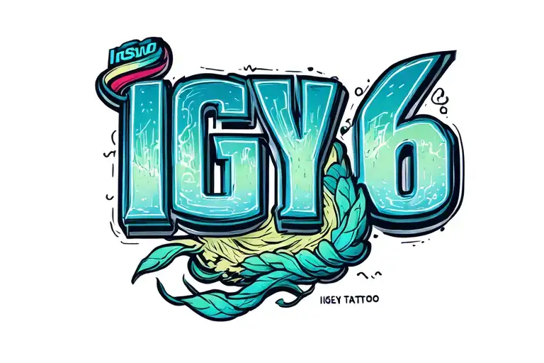 text 'IGY6' us tattoo design idea