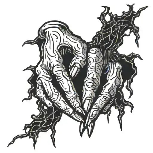 hands os sorrow death rock tattoo design idea