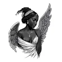 African Angel tattoo design idea