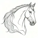 horse head profile holding tattoo design idea
