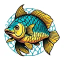 fish net anchor tattoo design idea