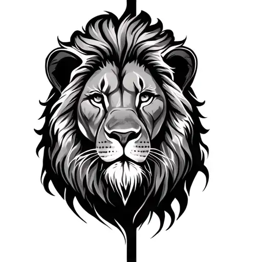 Lion Christian tattoo design idea