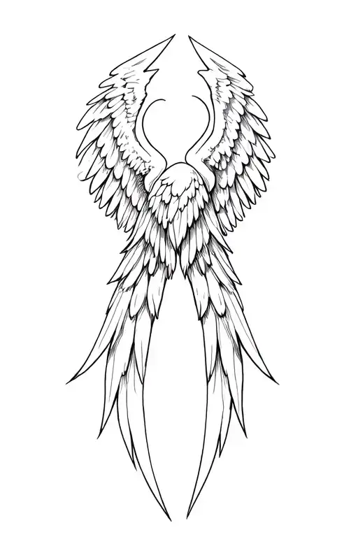 gothic angel wings tattoo design idea