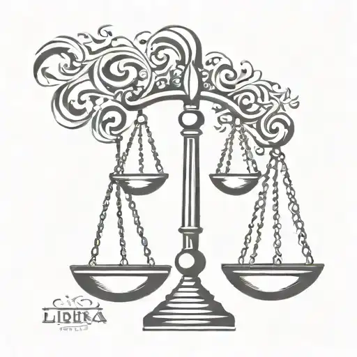 libra scale tattoo design idea