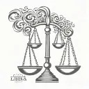 libra scale tattoo design idea