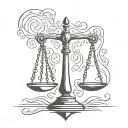 libra scale tattoo design idea