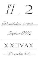 December 17 2002 in roman numerals and september 17 2004 in roman numerals tattoo design idea