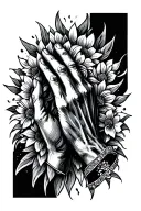 hand praying tattoo design idea
