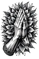 hand praying tattoo design idea
