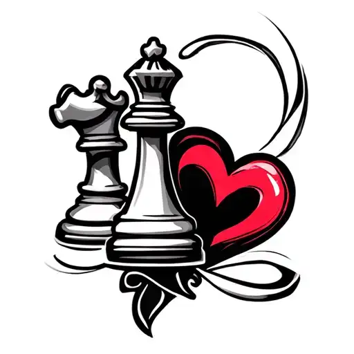 A Runner , love heart and chess piece tattoo design idea
