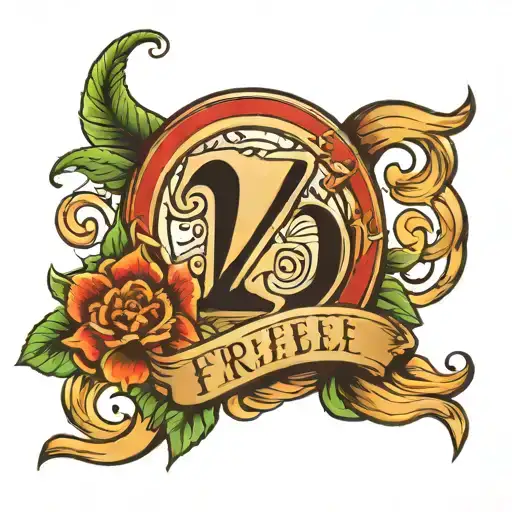 word free with number 224 incorporated into the design tattoo design idea