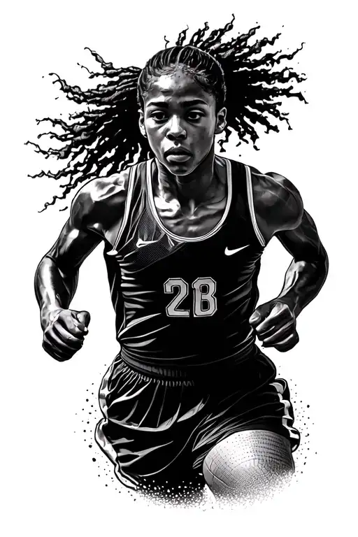 track and field athlete tattoo design idea