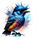 mockingbird blended with crow tattoo design idea