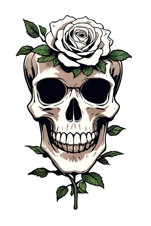 Skull And Roses tattoo design idea