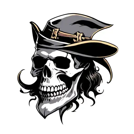 Whitebeard skull logo tattoo design idea