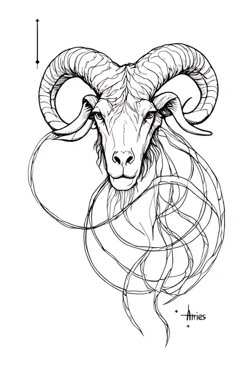 Aries constellation intertwined tattoo design idea