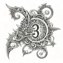 Numbers 2093 but the 2,9, and 3 are inside the 0 tattoo design idea
