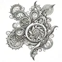 Numbers 2093 but the 2,9, and 3 are inside the 0 tattoo design idea