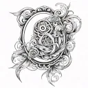 Numbers 2093 but the 2,9, and 3 are inside the 0 tattoo design idea