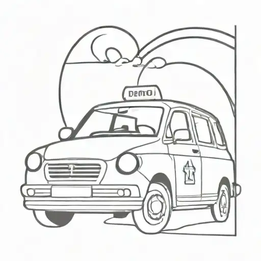 movie taxi tattoo design idea