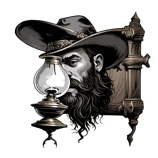 bray wyatt miner's lamp tattoo design idea