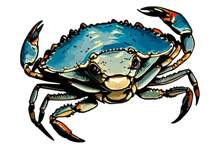 blue crab tattoo design idea