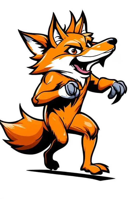 Running Fox tattoo design idea