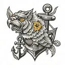 Bulldog eagle anchor world tattoo design idea