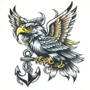 Bulldog eagle anchor world tattoo design idea
