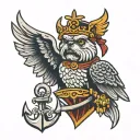 Bulldog eagle anchor world tattoo design idea