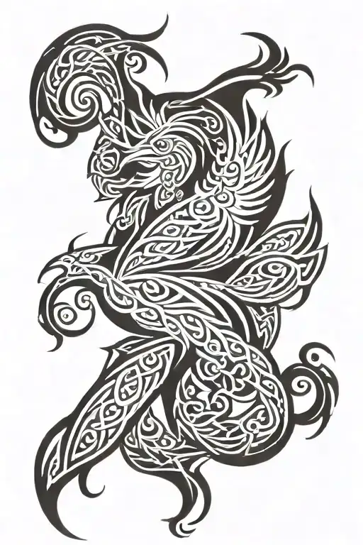Celtic Phoenix tattoo design idea