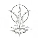 destiny determination sunlight rays beaming tattoo design idea