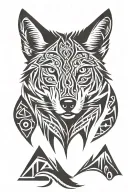wolf looking straight tattoo design idea