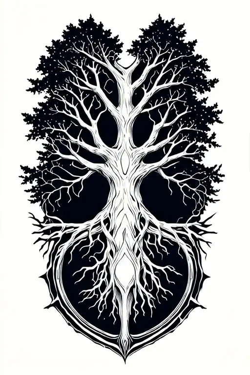 Half Dead Tree of life tattoo tattoo design idea