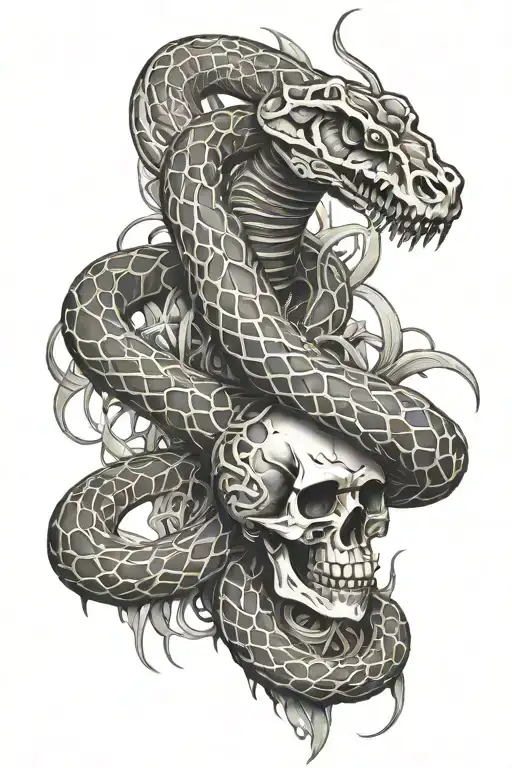 snake skeleton on the spine tattoo tattoo design idea
