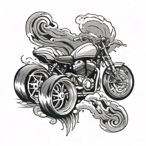 anime style tattoo of a car drifting tattoo design idea