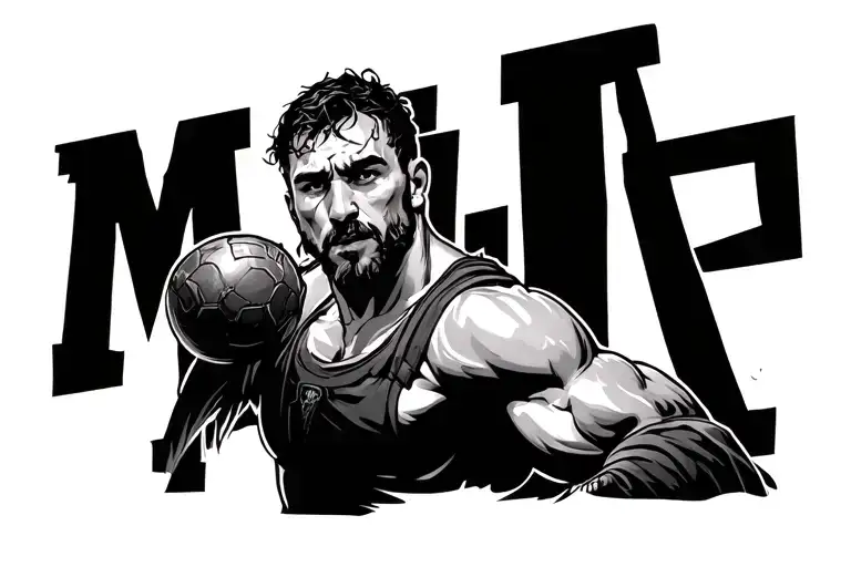 man in the arena  tattoo design idea