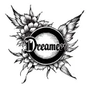 word "Dreamer" for men tattoo inspired by the song imagine by John y tattoo design idea