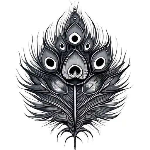 Mahabharat Krishna's peacock Feather , Chakra , sangu and Galaxy tattoo design idea