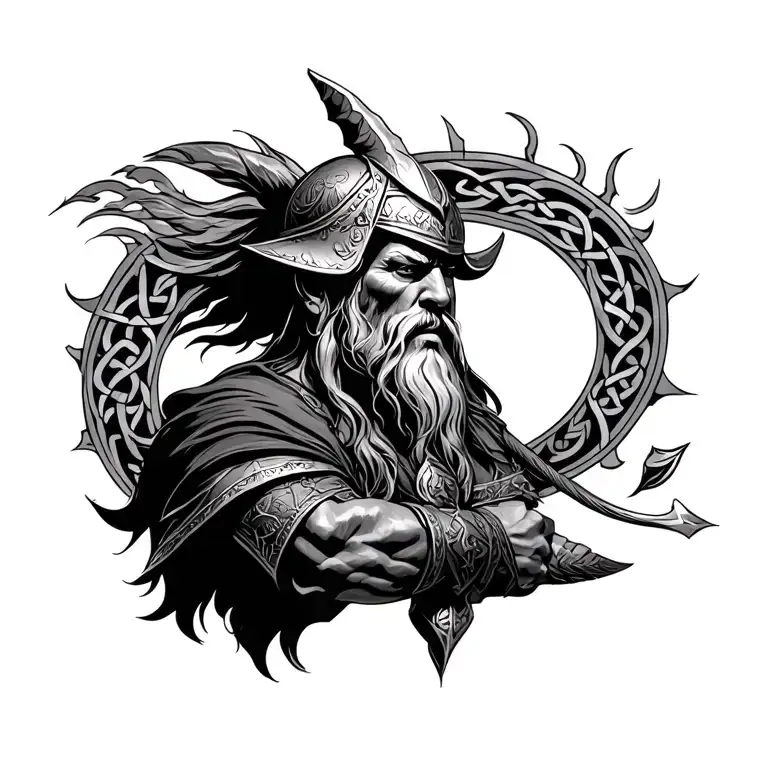 celtic, viking warrior tattoo design idea