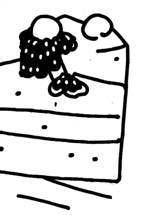 cheesecake thick black lines. tattoo design idea