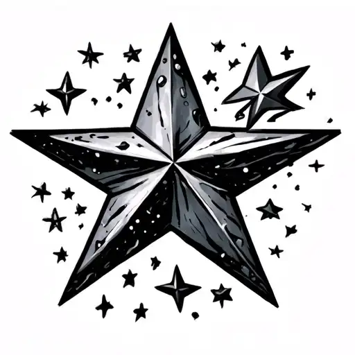 black bulky stars on hand tattoo tattoo design idea