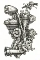 motorcycle engine tattoo design idea